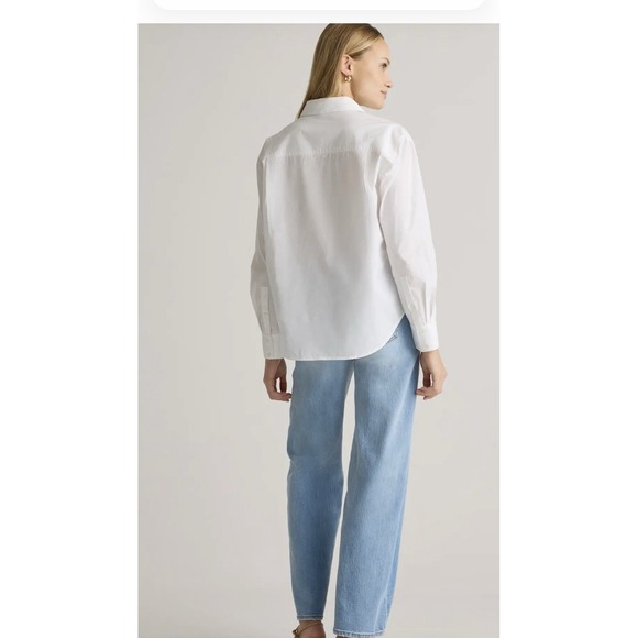 Quince 100 Organic Cotton Poplin Long Sleeve Boyfriend Shirt Size S White NWT - Picture 3 of 4